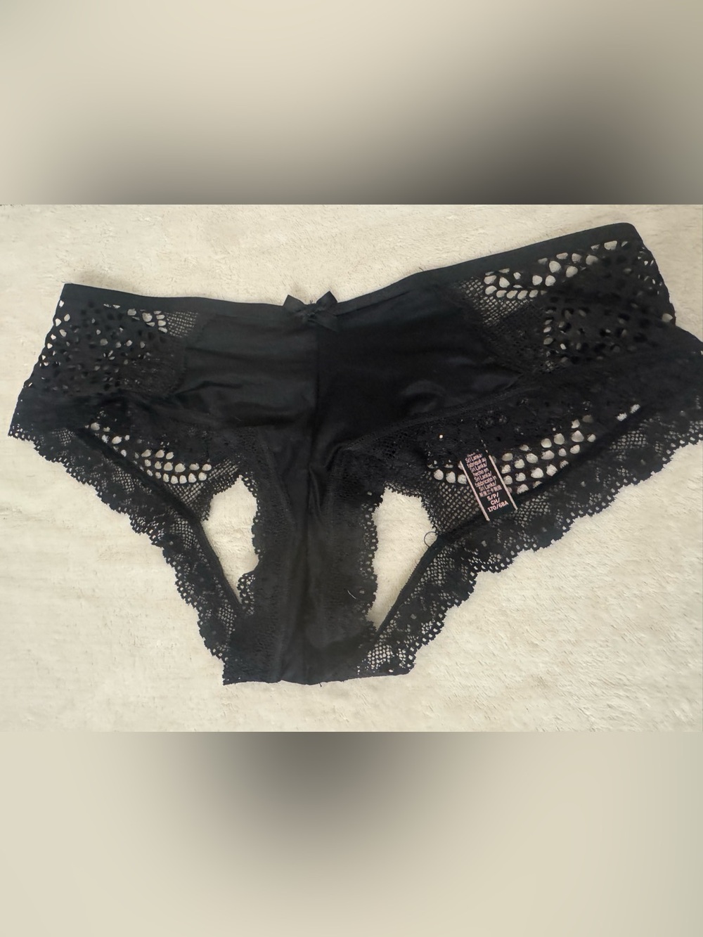 Victoria’s Secret Sexy Black Lace Cutout Panties! Sz S